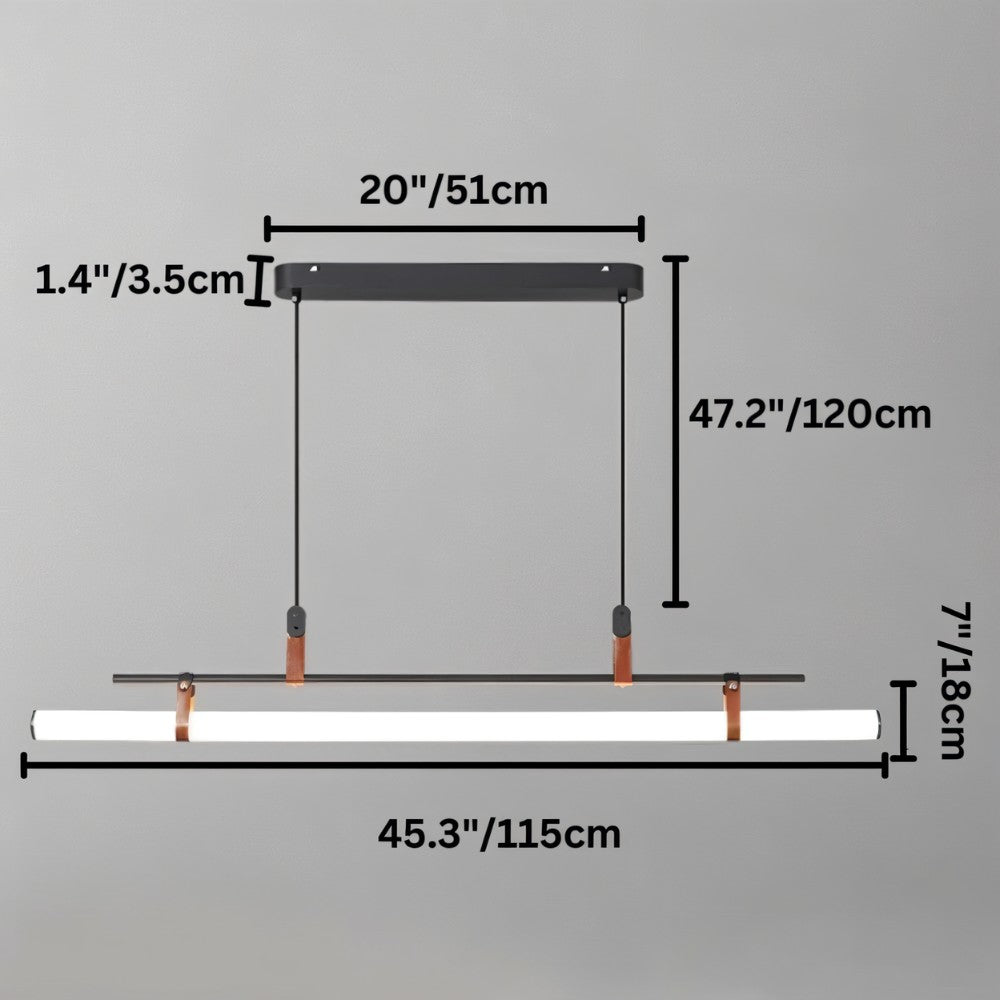 Calvero Linear Pendant Light – Modern Black Copper Tube Ceiling Light Kitchen Island Dining Room