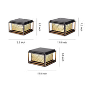 Herringbone Frosted Glass Solar Post Cap Lights – Waterproof LED Outdoor Pillar Lamps