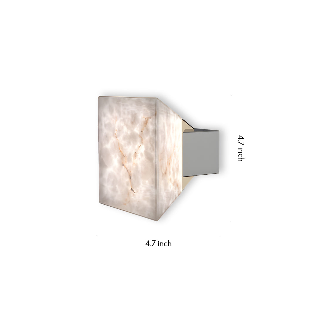 Caldera Dual Stone Wall Lamp – Square Alabaster Interior Wall Lighting Fixture