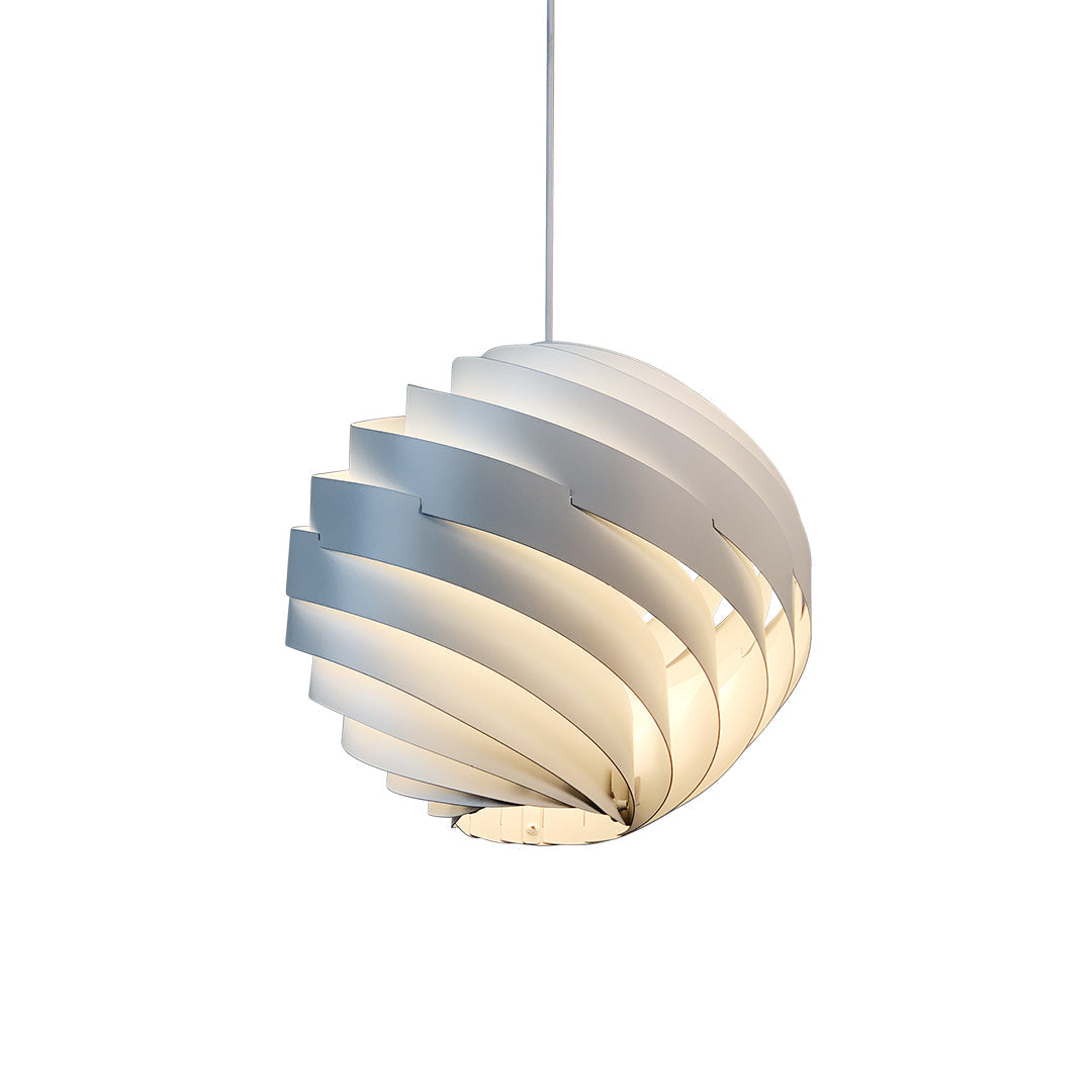 Auralis Spiral Pendant Light – Modern Brushed Metal LED Statement Kitchen Island Hanging Lighting