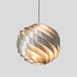 Auralis Spiral Pendant Light – Modern Brushed Metal LED Statement Kitchen Island Hanging Lighting