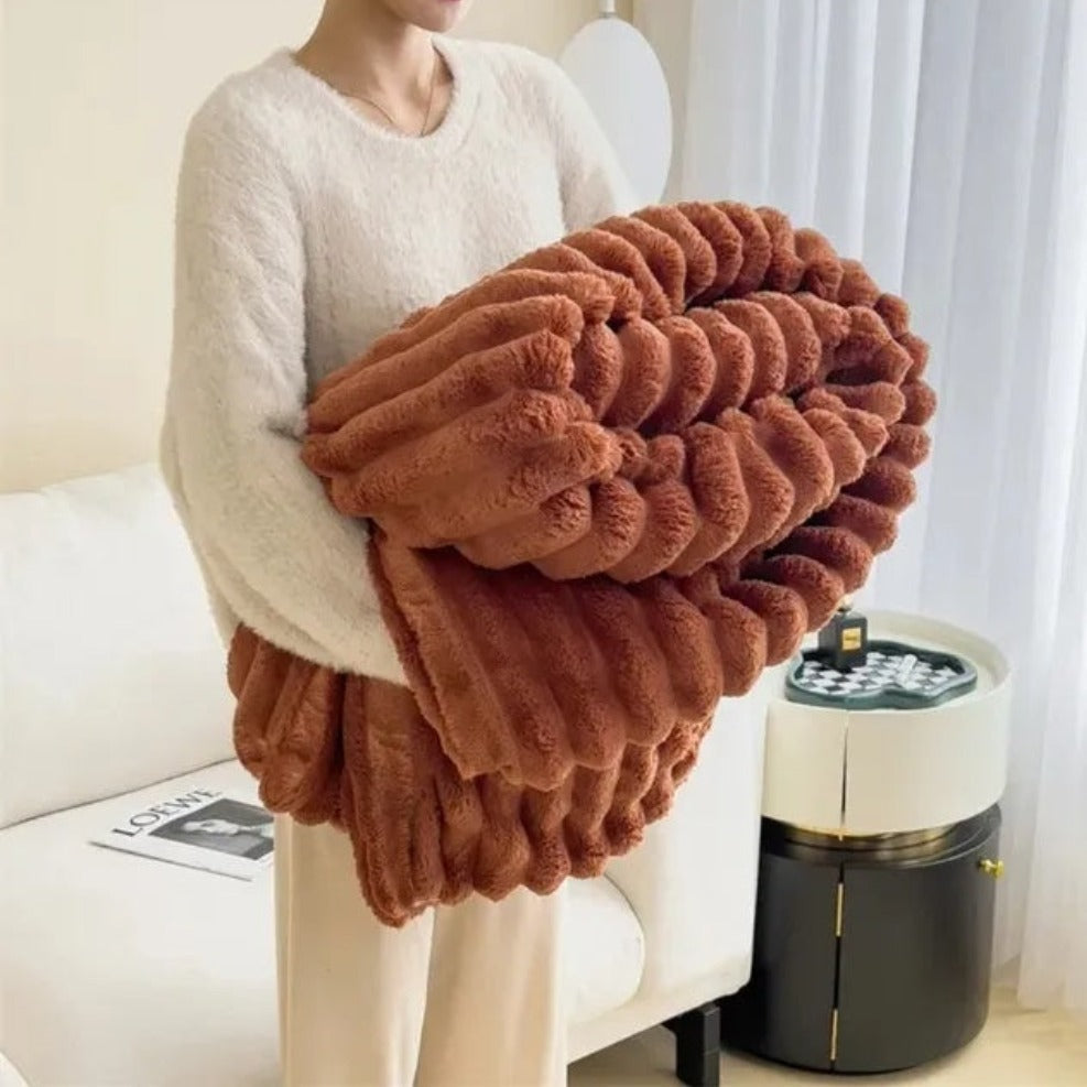 Knotara Chunky Knit Throw Blanket – Soft Plush Cozy Luxury Grey Fleece Sofa Bed Living Room Decor