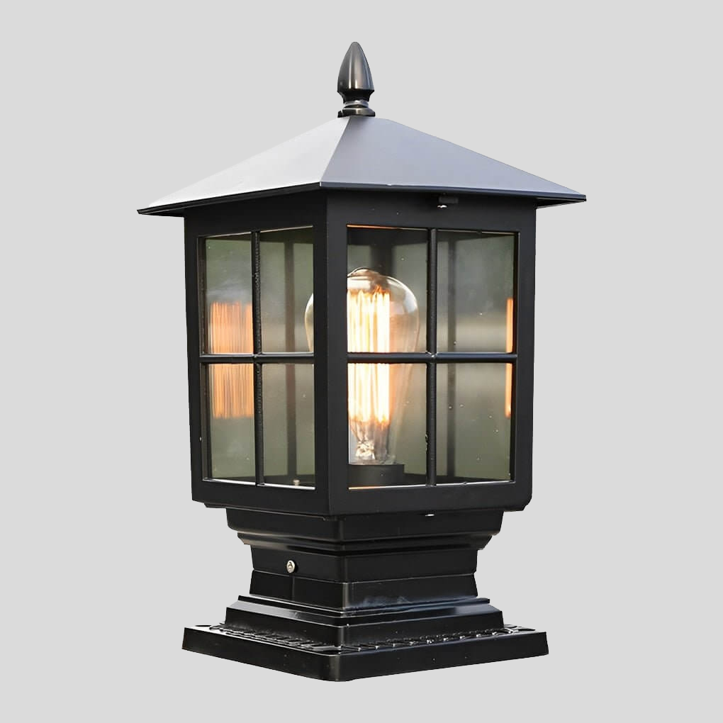 Classic Solar Lantern Pillar Lights for Gate Entrances – Waterproof LED Outdoor Fixtures
