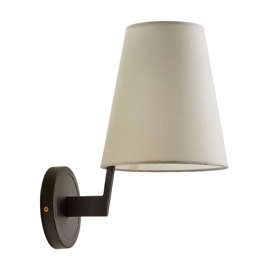 Caldwell Linen Wall Lamp – Conical Fabric Shade Architectural Wall Lighting Fixture