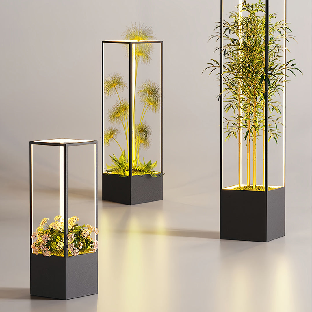 Lunexa LED Floor Lamp – Modern Outdoor Lighted Planter Patio Garden Ambient Landscape Lighting