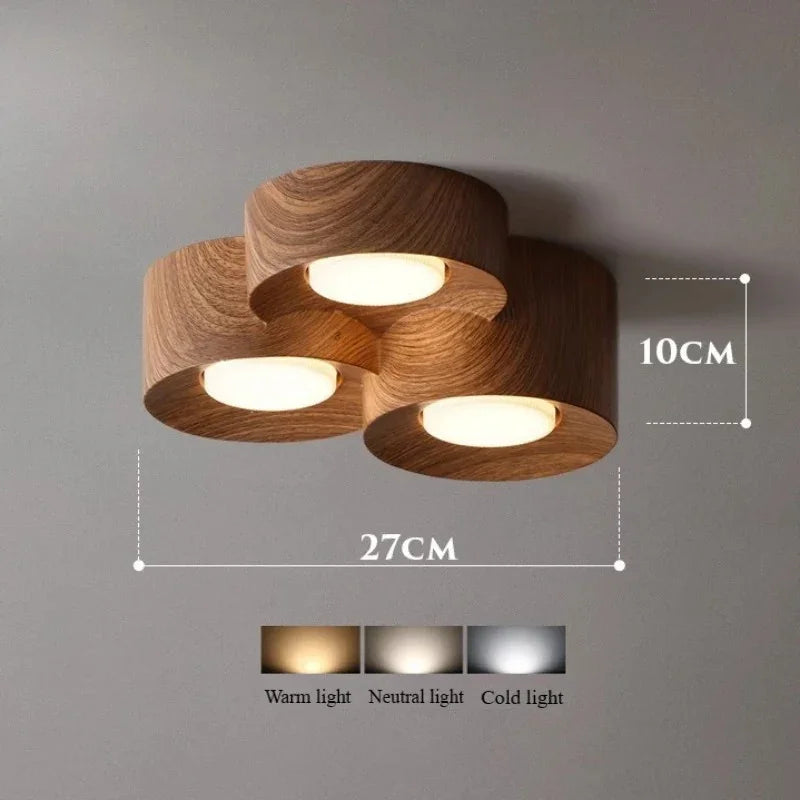 Granova Cylinder Flush Mount – Wood Ceiling Light Living Room Bedroom Modern LED Decorative Lighting