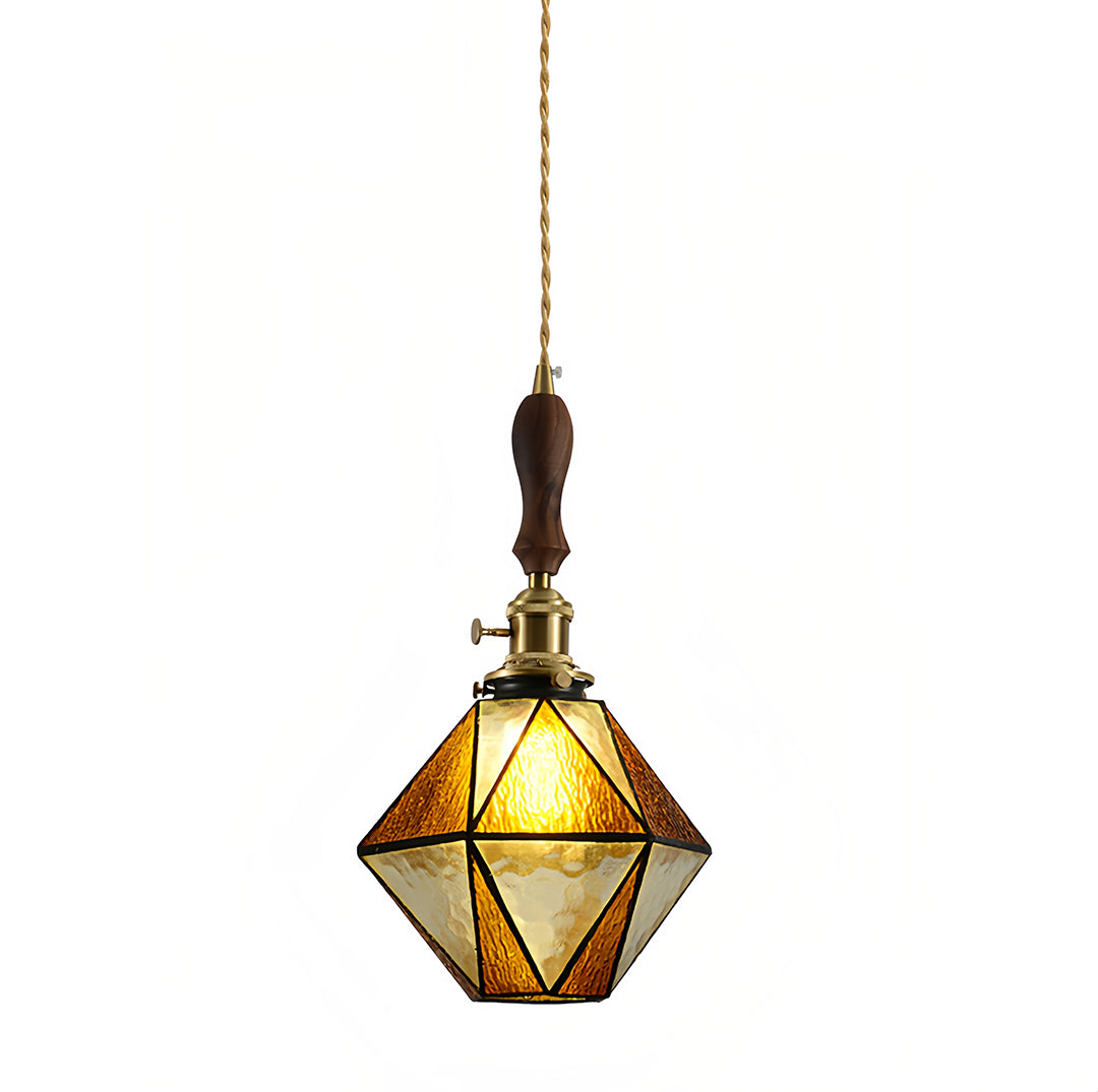 Velmora Glass Pendant Light – Vintage Geometric French Dining Kitchen Hanging Ceiling Lighting