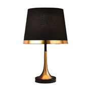 Brushed Brass Table Lamp – Modern Bedside Light with Fabric Shade