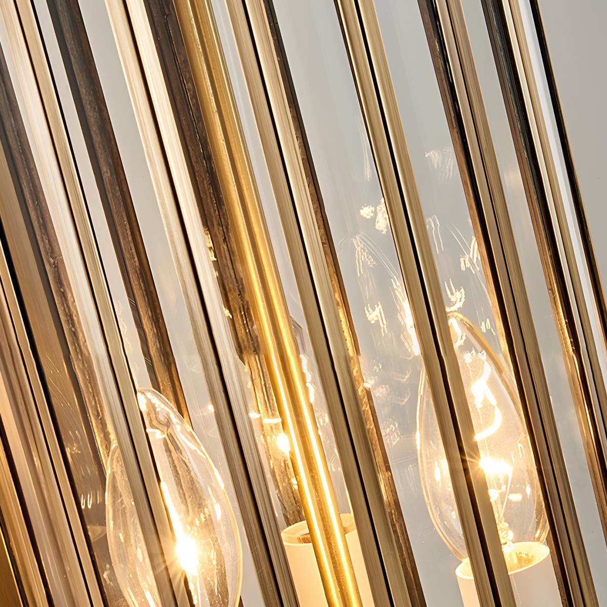 Regent Column Lantern Wall Sconce - Vintage Brass Glass Outdoor Porch Entryway Wall Light Fixture