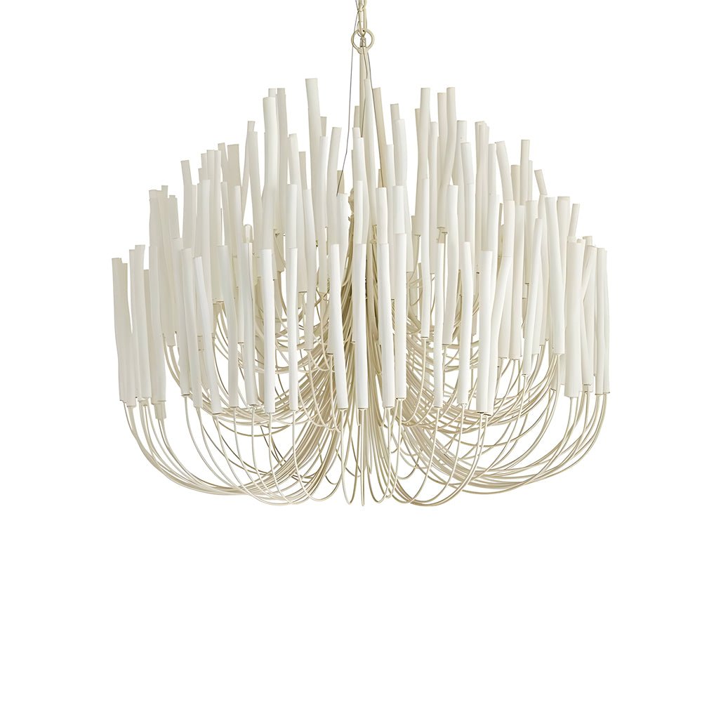 Cascade Reed Chandelier – LED Sculptural Tiered Ceiling Lighting Fixture