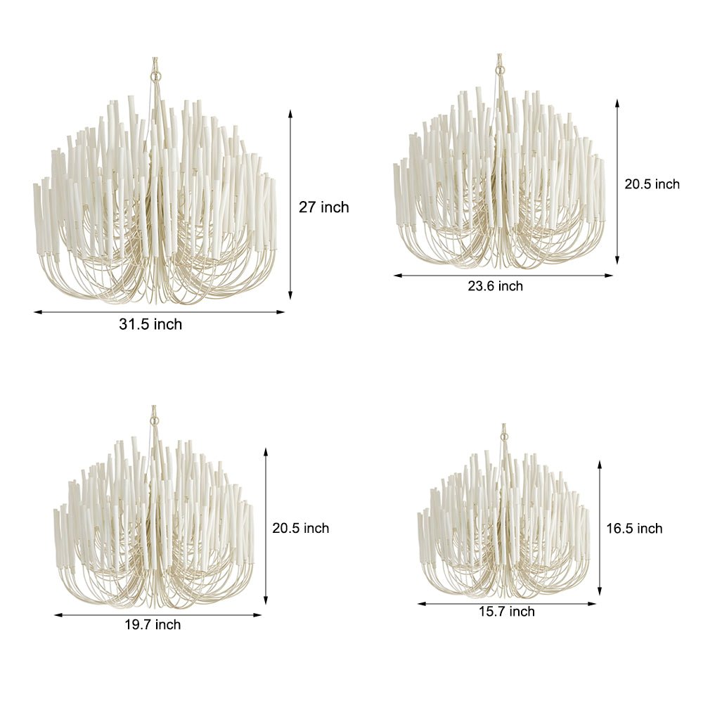 Cascade Reed Chandelier – LED Sculptural Tiered Ceiling Lighting Fixture